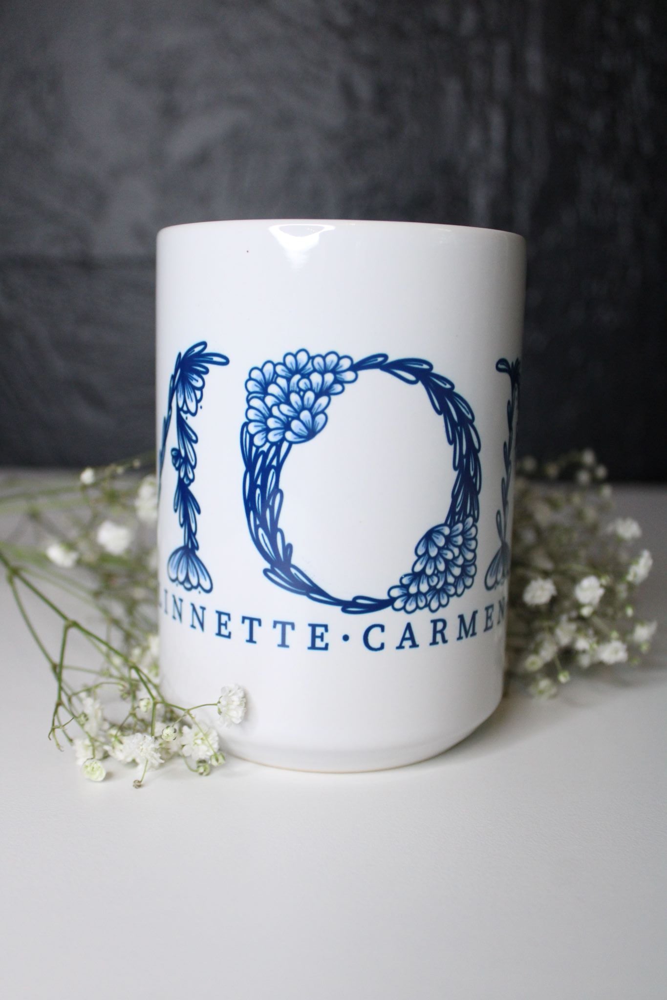 Blue Floral Mom Mug