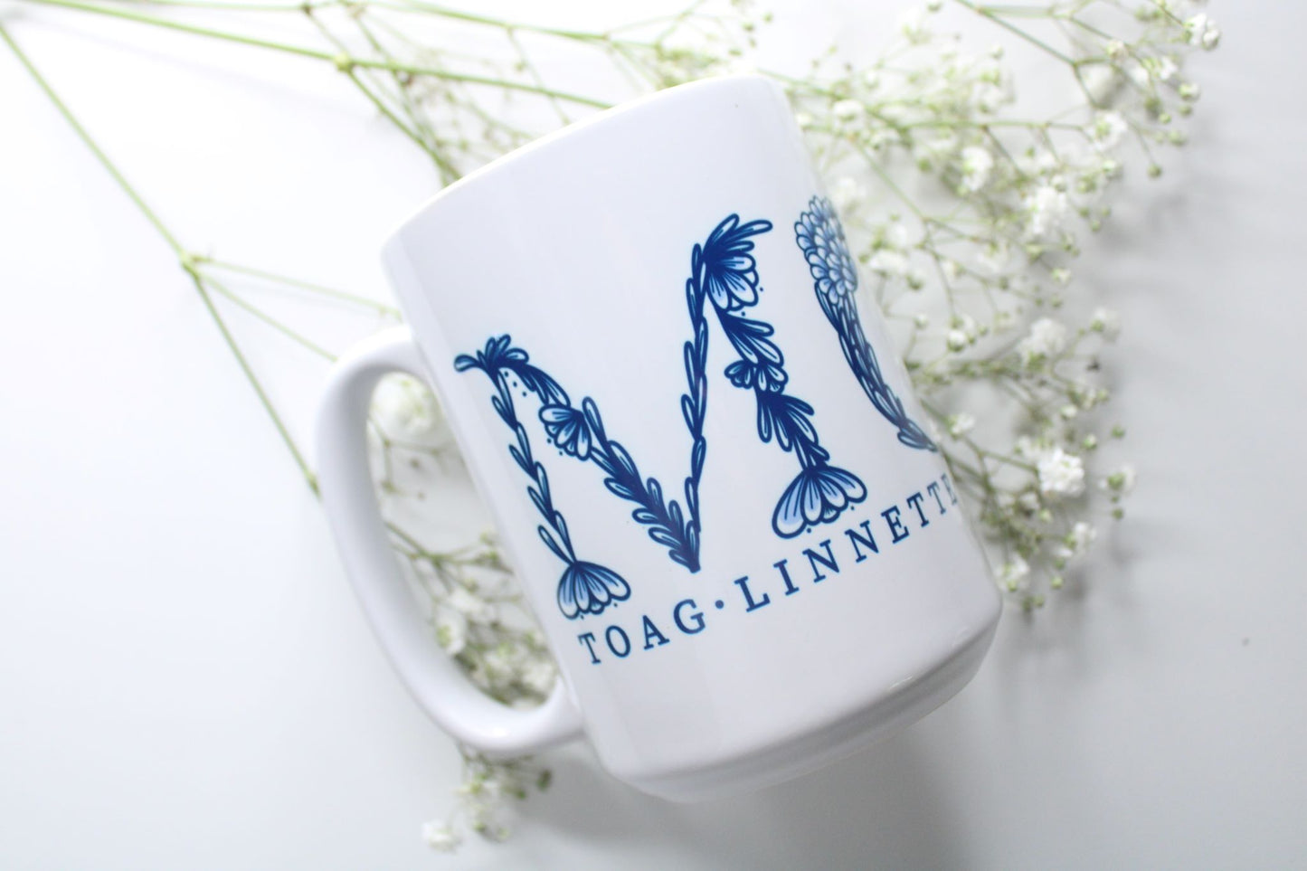 Blue Floral Mom Mug