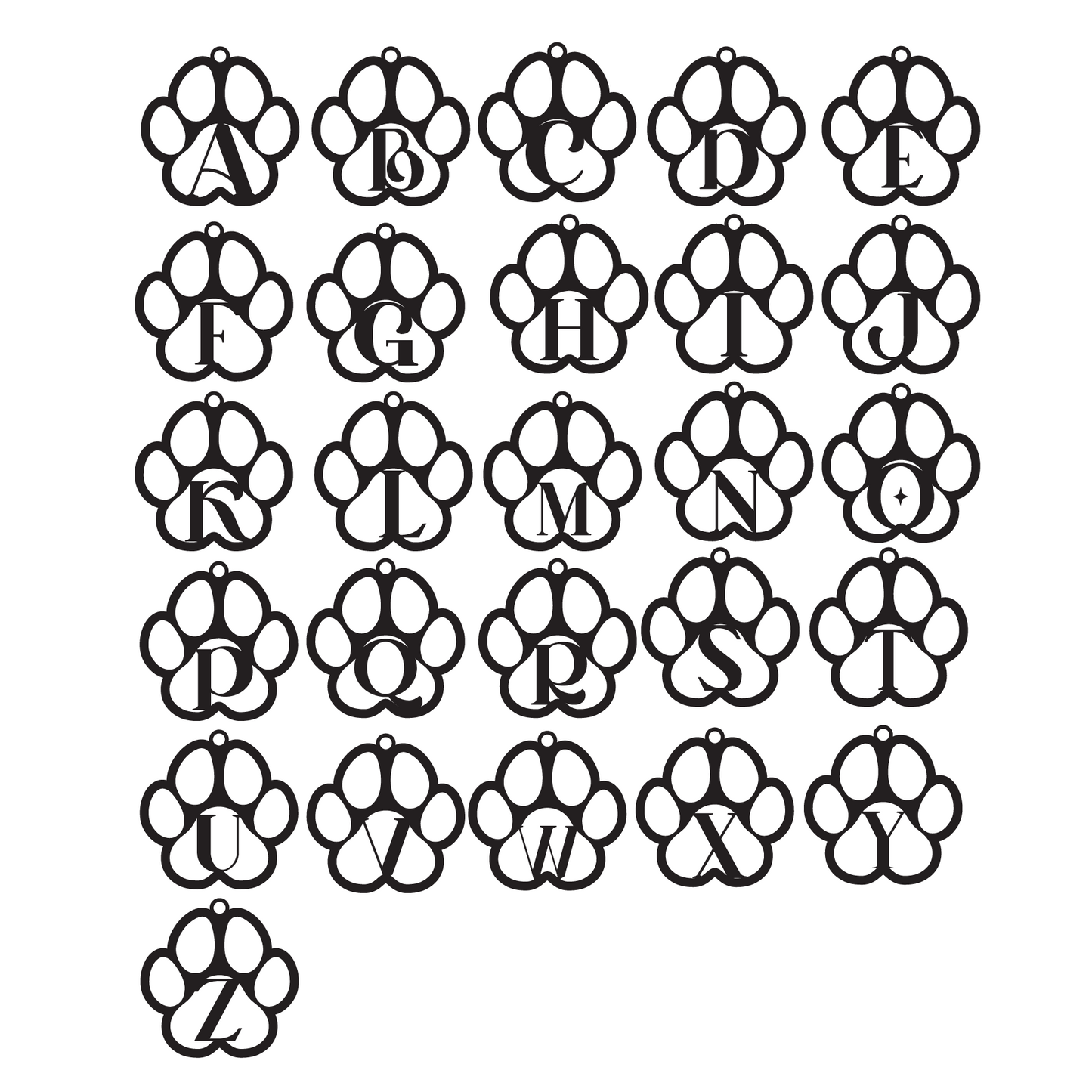 Acrylic Paw Print Ornament