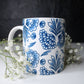 12 oz Blue Floral Coffee Mug
