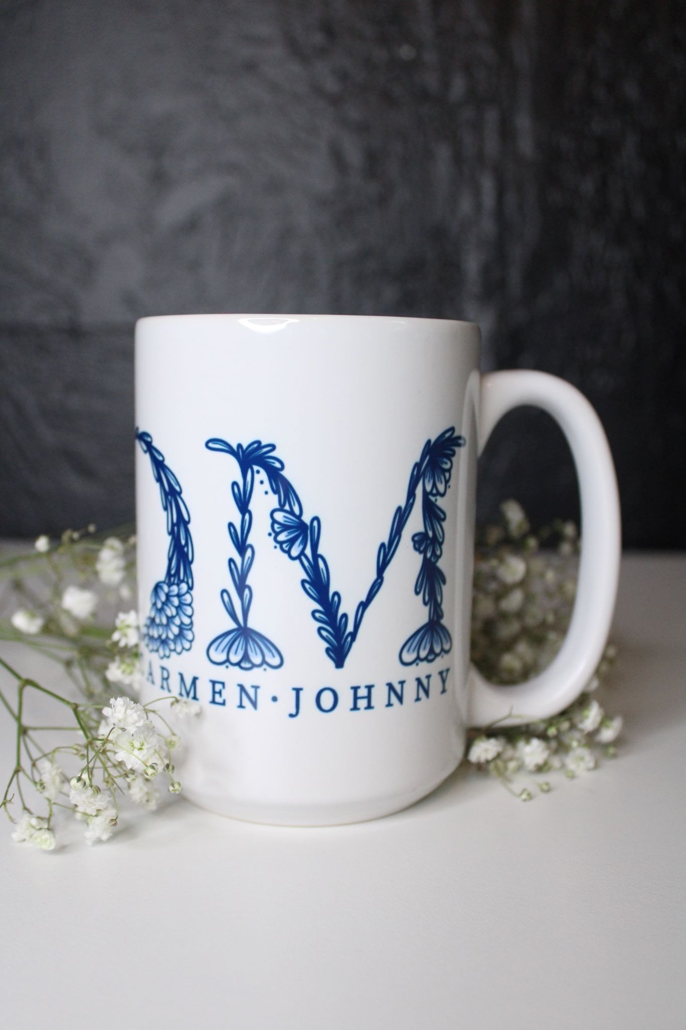 Blue Floral Mom Mug