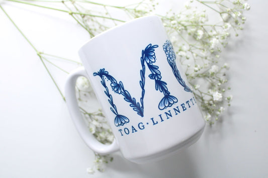 Blue Floral Mom Mug