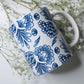 12 oz Blue Floral Coffee Mug