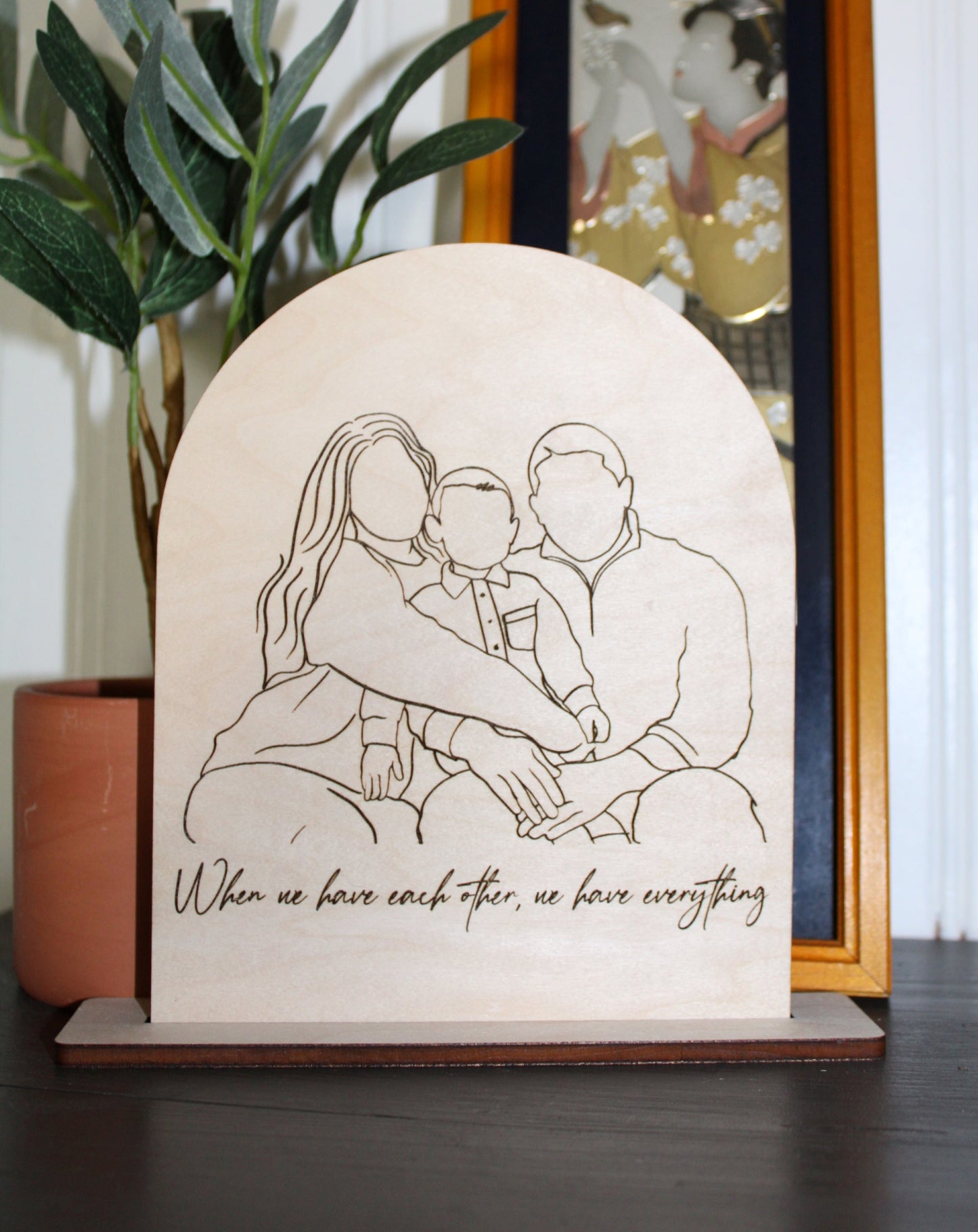 Wooden Engraved Illustration Arch