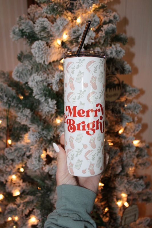 Merry + Bright Holiday 20oz Tumbler